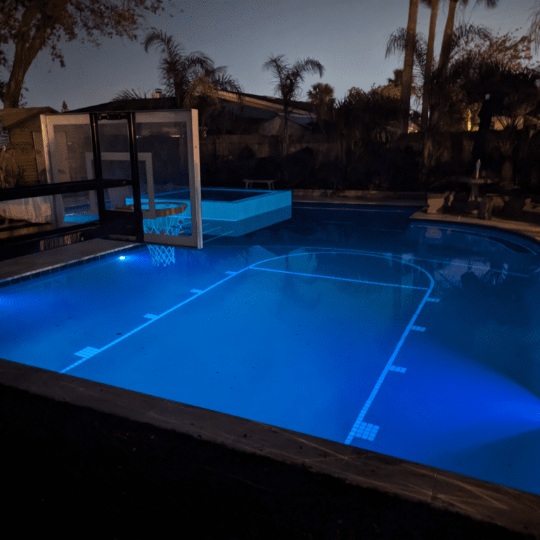 Glow in the Dark Pool Tile Basketball Hoop
