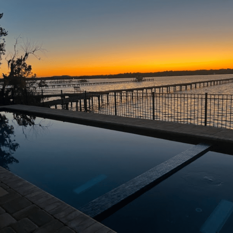 Pool and Spa with Glass Tile