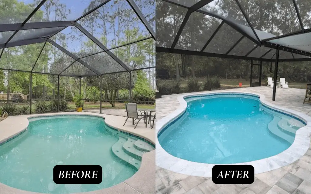 Before and after Swimming Pool Repair