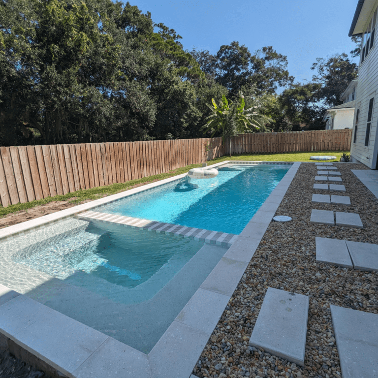 Pool Spa With Stepping Stones
