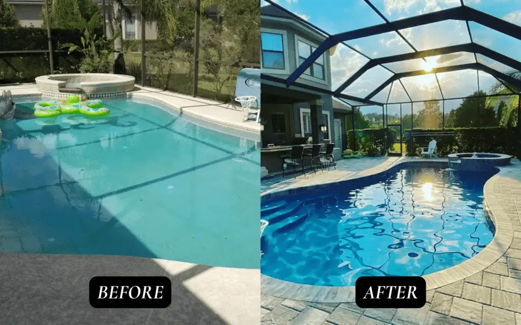 Before and after Swimming Pool Repair