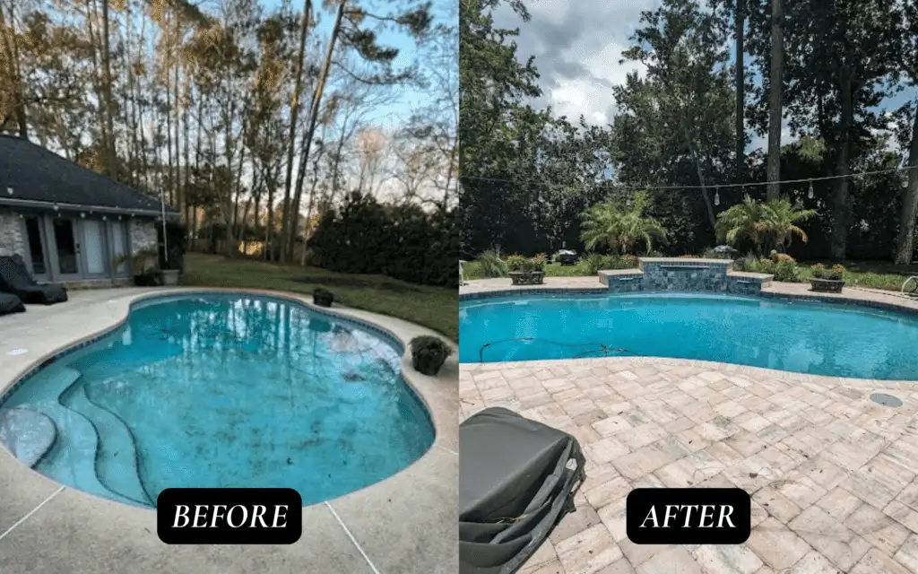Before and after Swimming Pool Repair