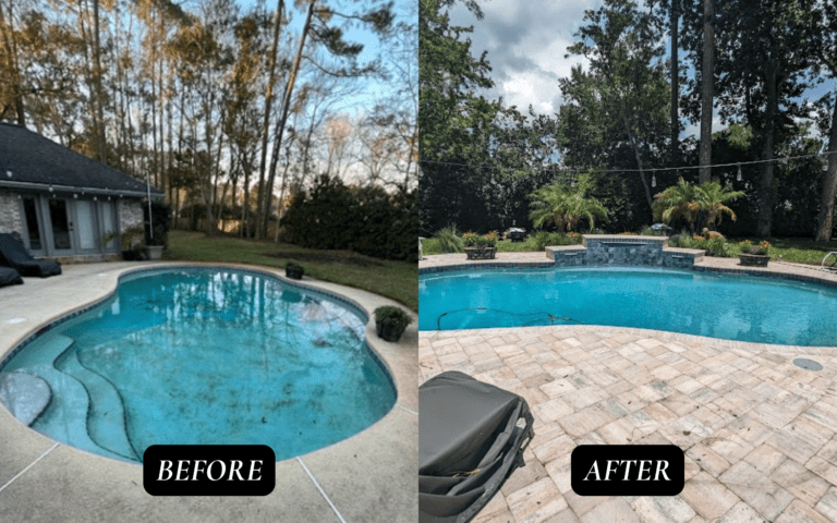 Pool Renovation with Added Waterfall