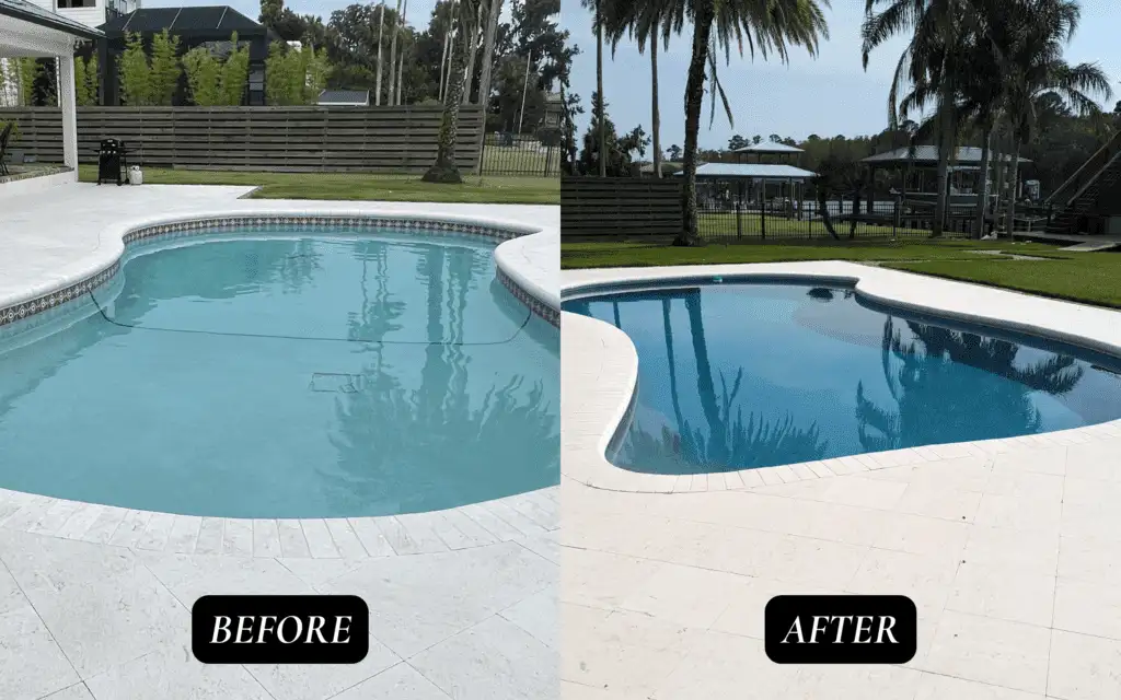 Before and after Swimming Pool Repair