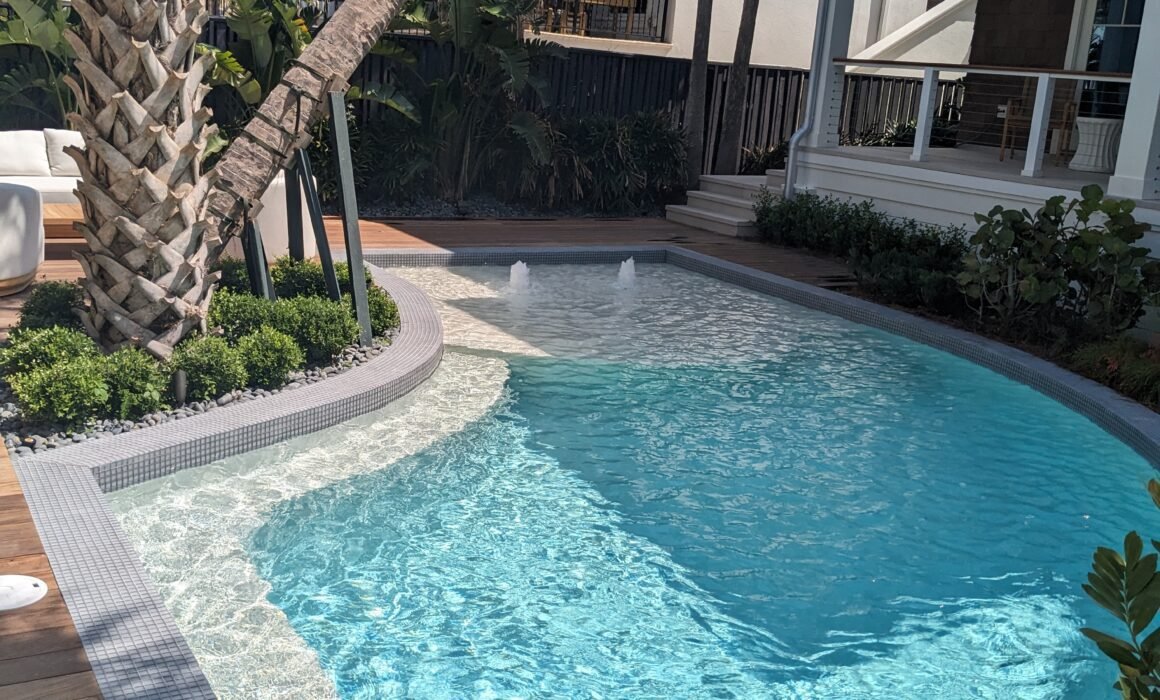 Glass Tile on Swimming Pools Beam