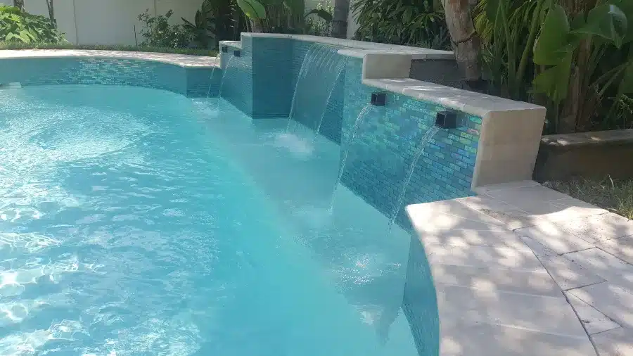 Custom Pool Renovation Project in Atlantic Beach featuring Water Features